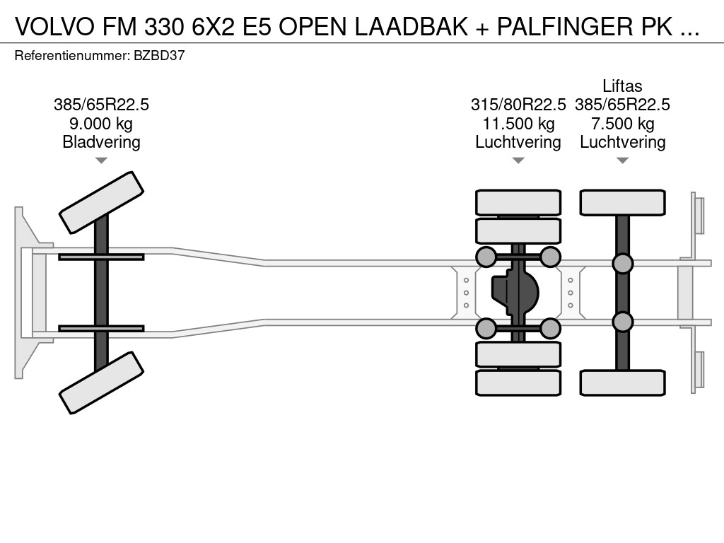 Volvo FM 330 6X2 E5 OPEN LAADBAK + PALFINGER PK 33002-EH