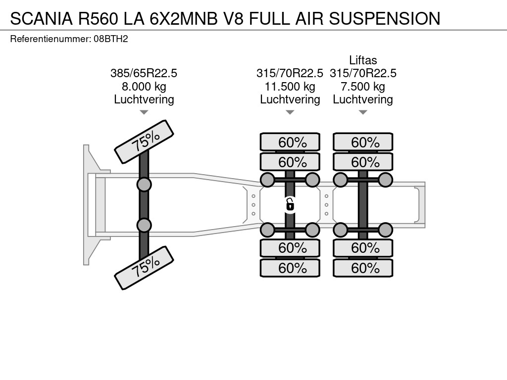 Scania R560 LA 6X2MNB V8 FULL AIR SUSPENSION