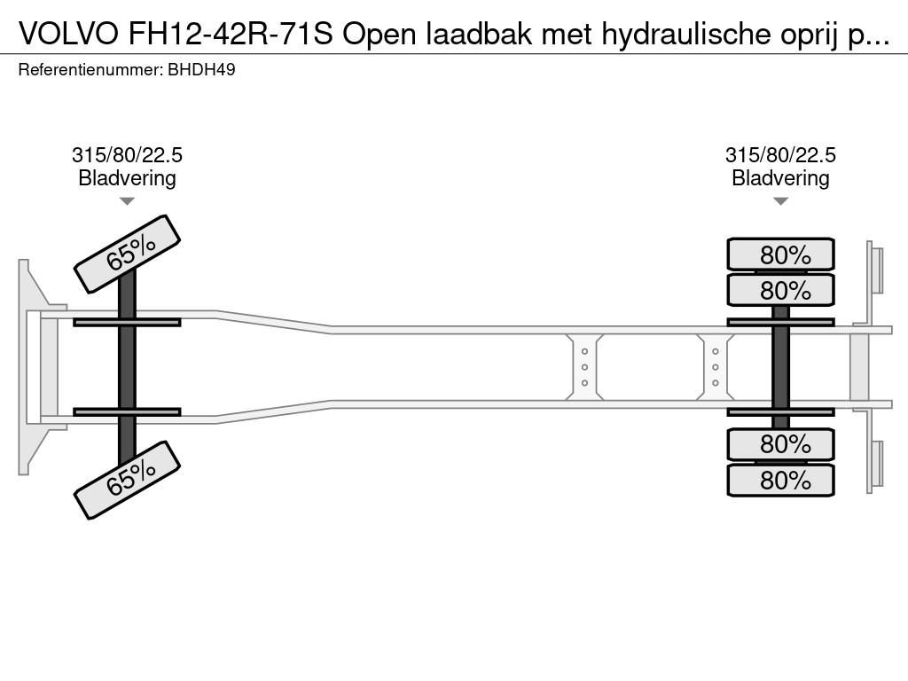 Volvo FH12-42R-71S Open laadbak met hydraulische oprij platen TOP TOESTAND
